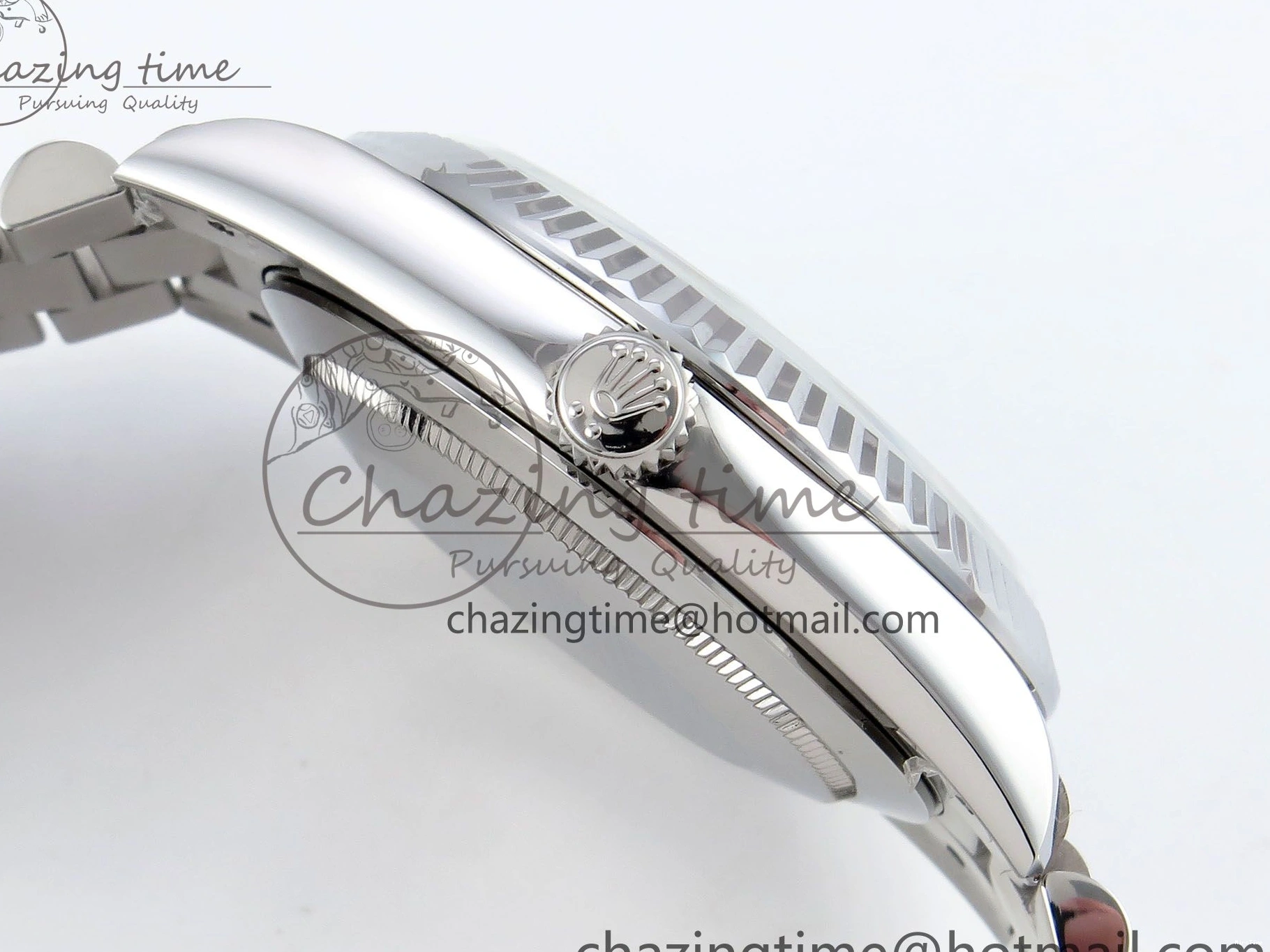 MiroTime 0418 SportInspired DayDate 40 SS JDF 904L Steel Gray Textured Stick Dial on President Bracelet VR3255 V3 (Gain Weight) 1437